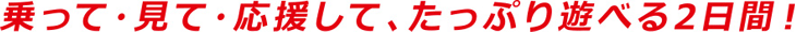 乗って・見て・応援して、たっぷり遊べる2日間!