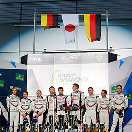 The podium of the 6 Hours of Shanghai