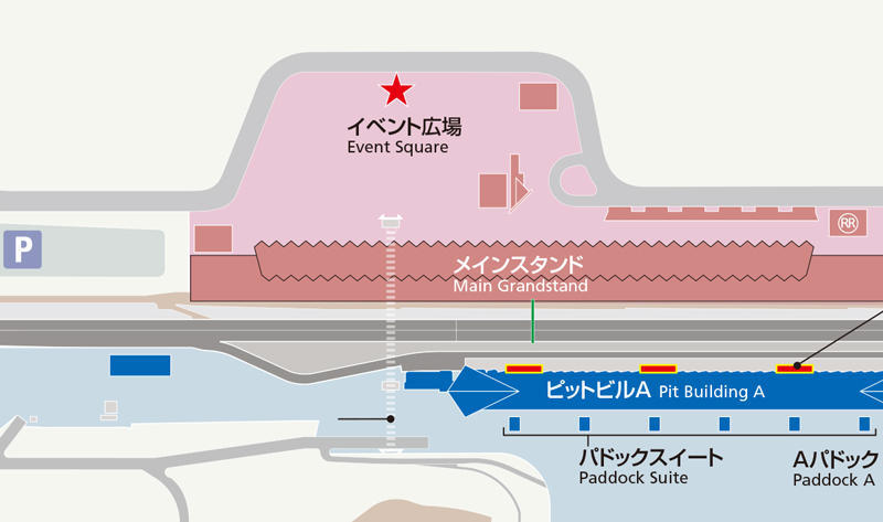 富士スピードウェイにオープンする「LEXUSブース」の場所