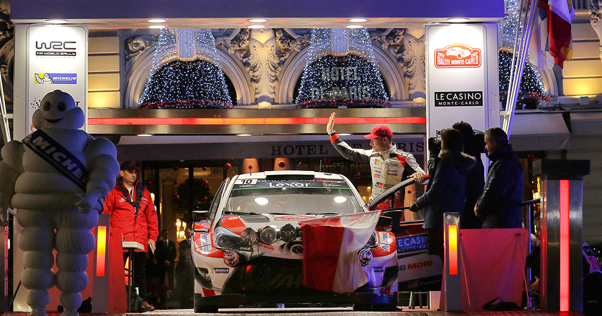 WRC第1戦ラリー・モンテカルロ デイ1 ヤリスWRC、モナコのカジノ広場 ...