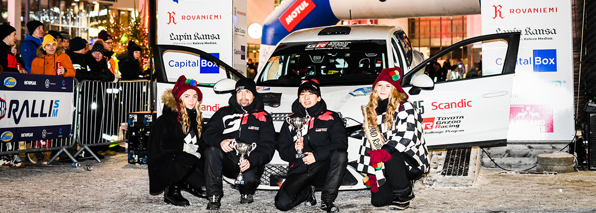 First stage wins for young Japanese drivers on snow rally debut