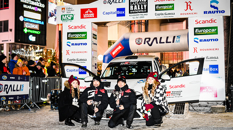 First stage wins for young Japanese drivers on snow rally debut