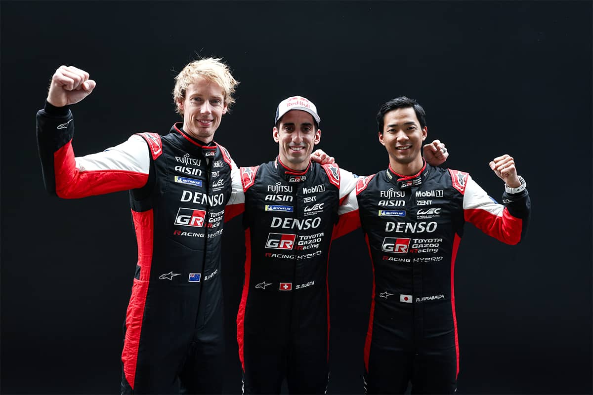 From left to right: Brendon Hartley, Sébastien Buemi, Ryo Hirakawa