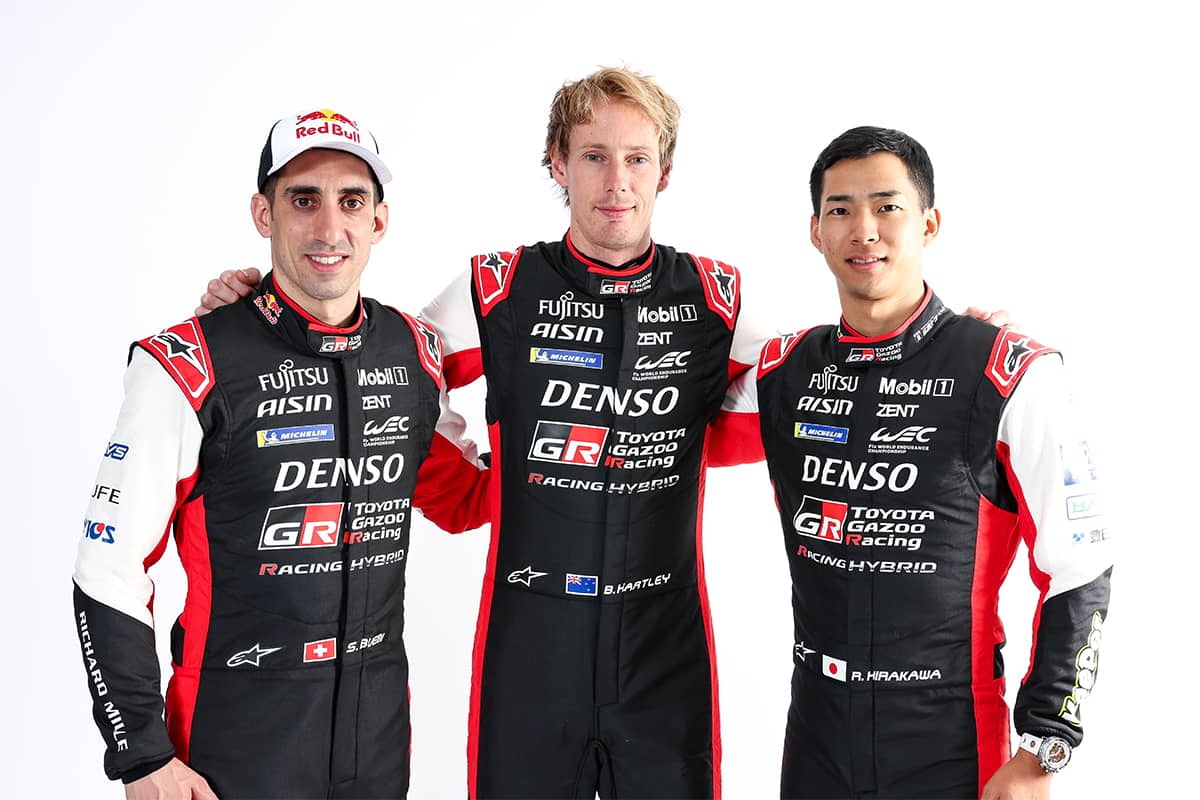 (from left to right) Sébastien Buemi, Brendon Hartley, Ryo Hirakawa