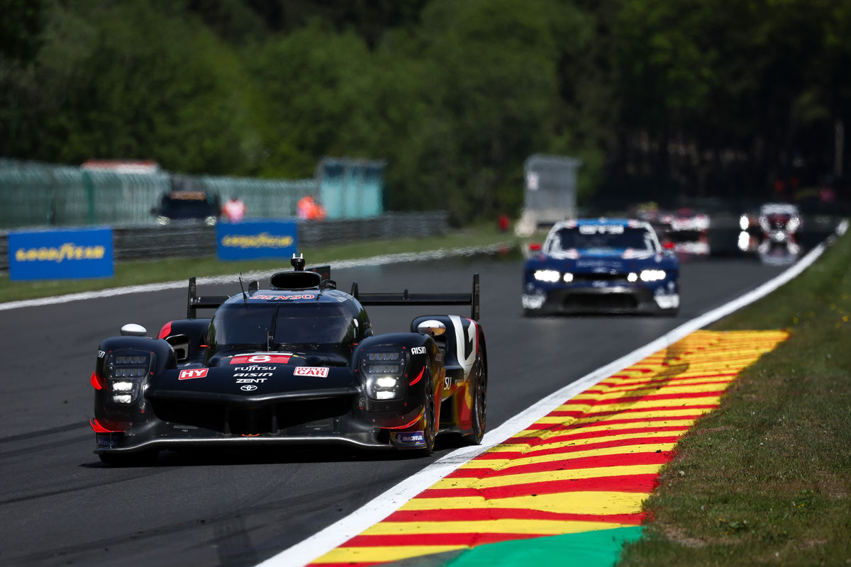 GR010 HYBRID #8 running on the Spa-Francorchamps Circuit