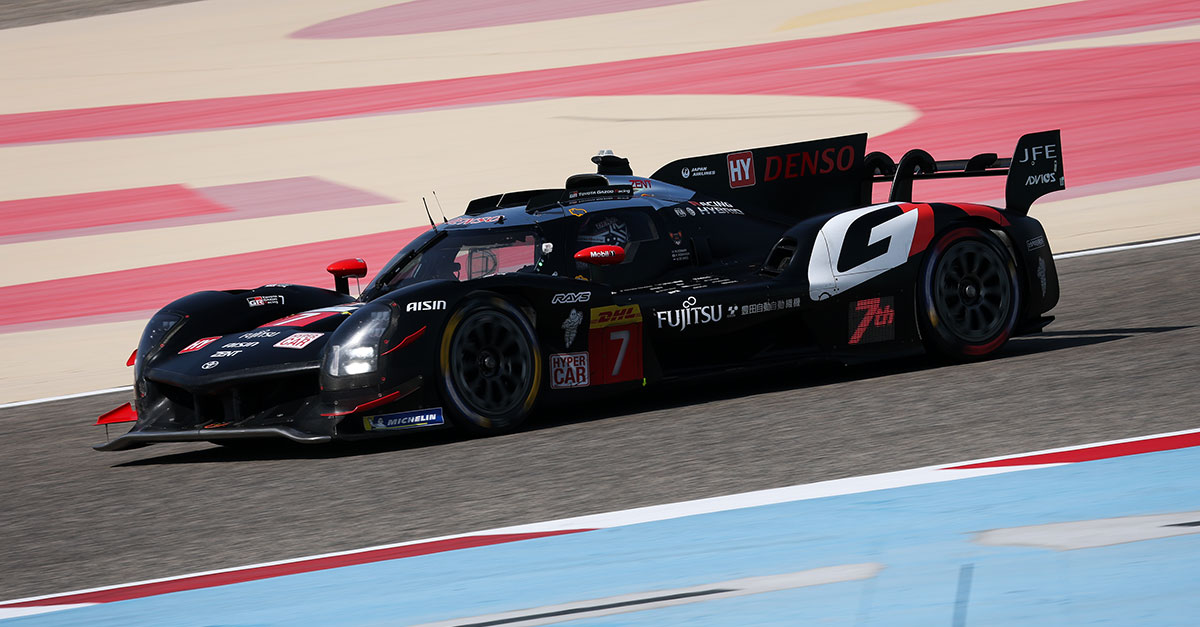 GR010 HYBRID #7 racing at the Bahrain International Circuit