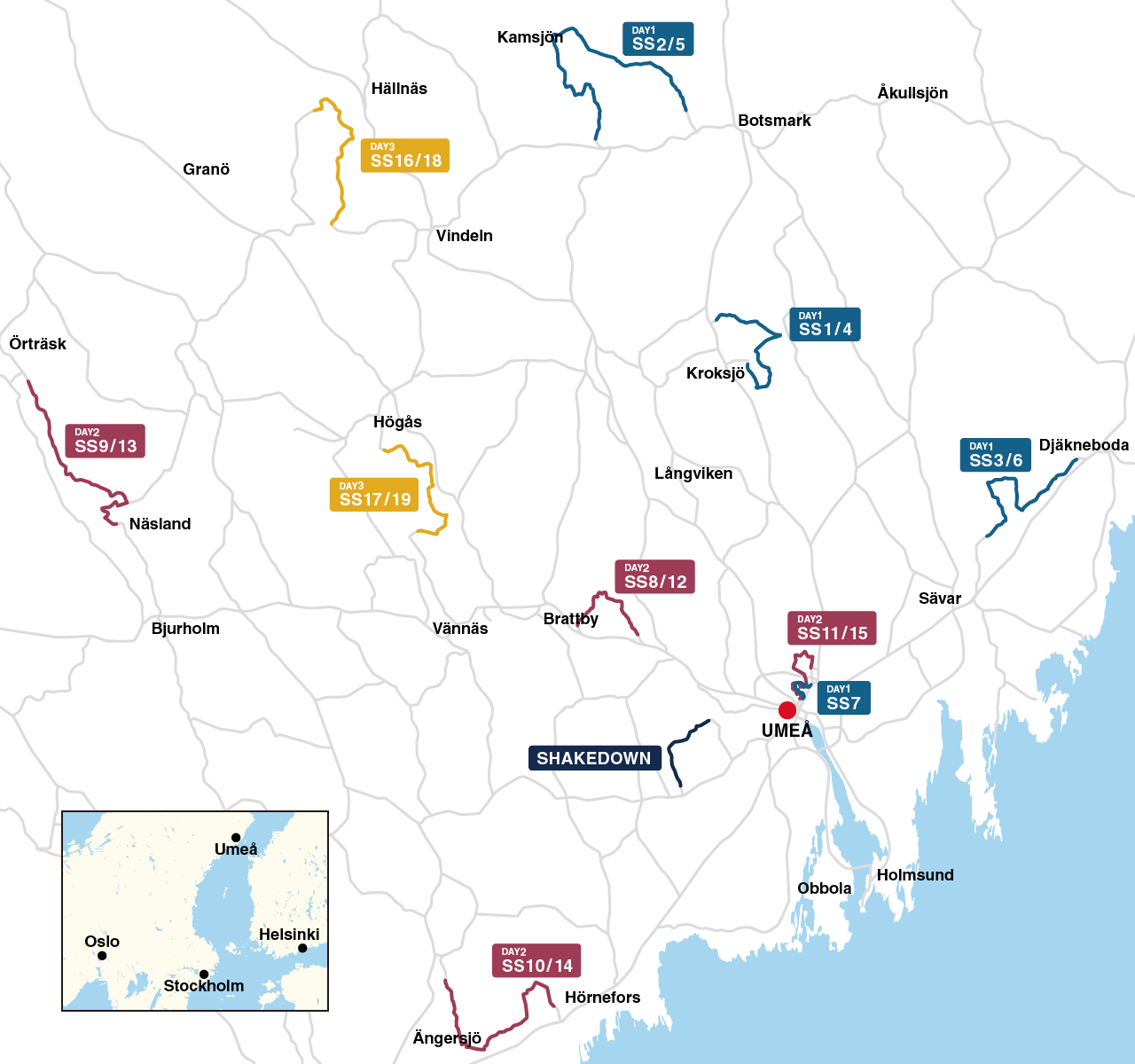 Map RALLY SWEDEN 2022