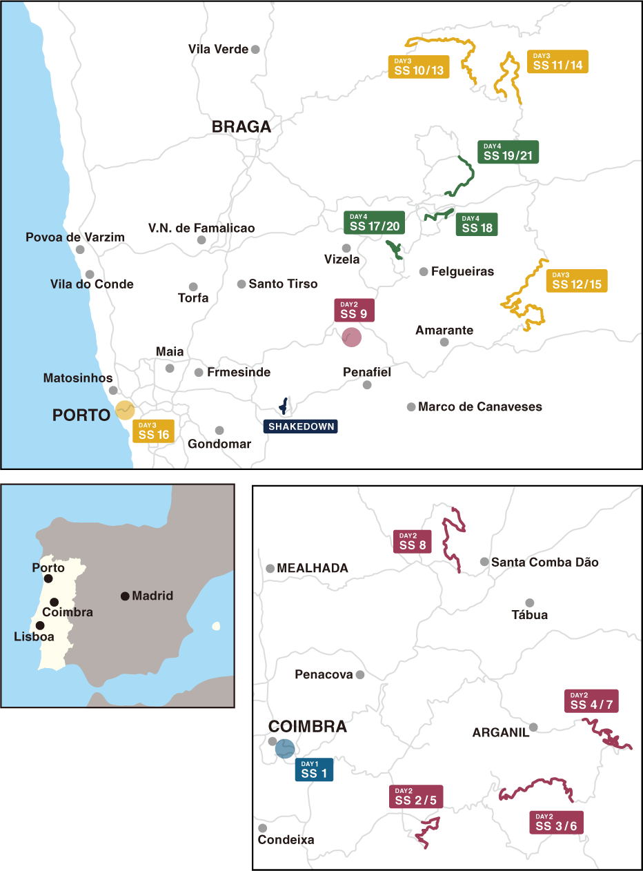 Map RALLY DE PORTUGAL 2022