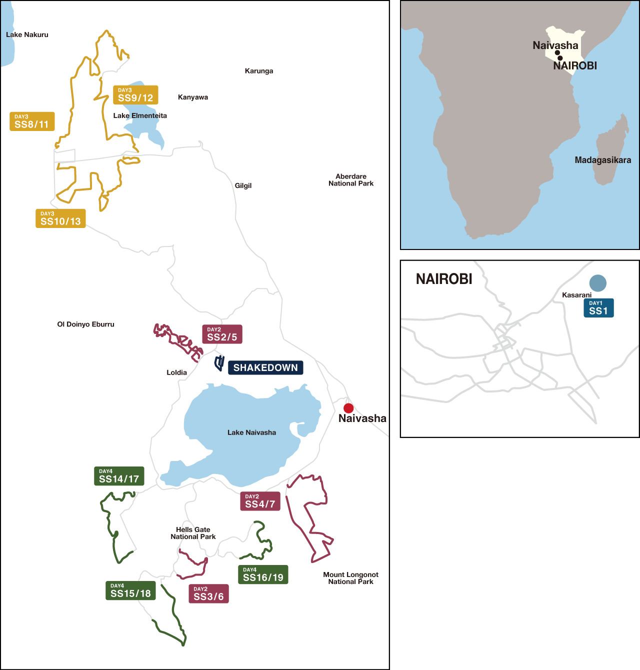 Map SAFARI RALLY KENYA 2022