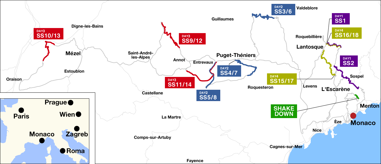 Map Rallye Monte-Carlo 2023