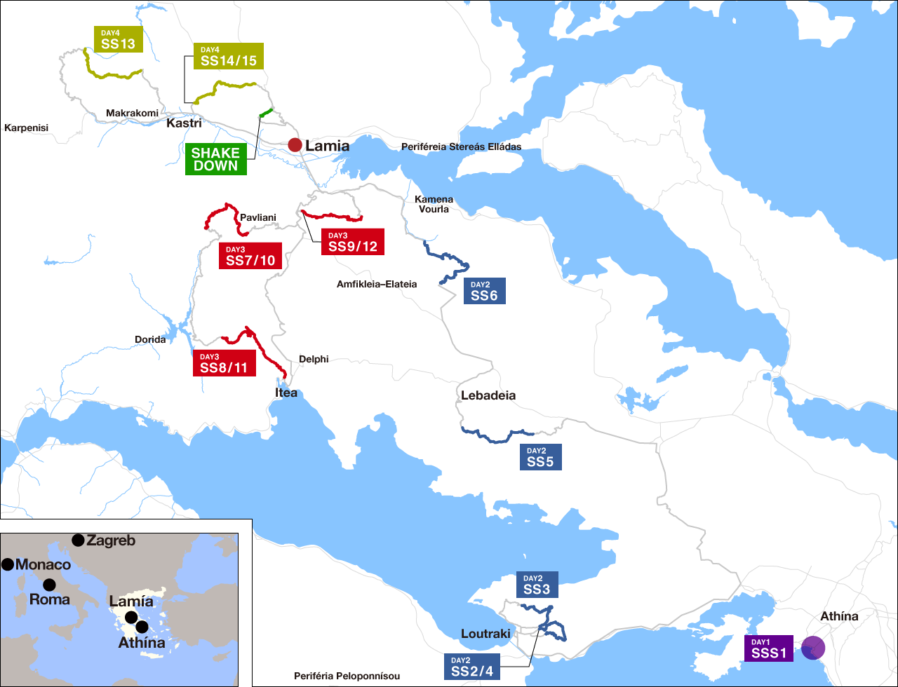 Map Acropolis Rally Greece 2023