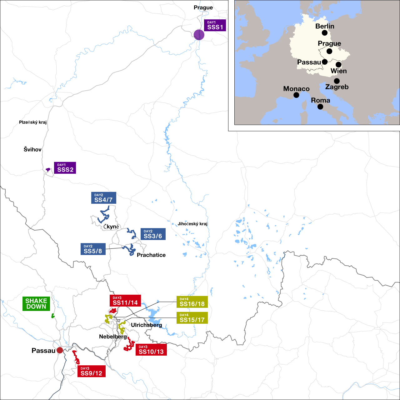 Map Central European Rally 2023