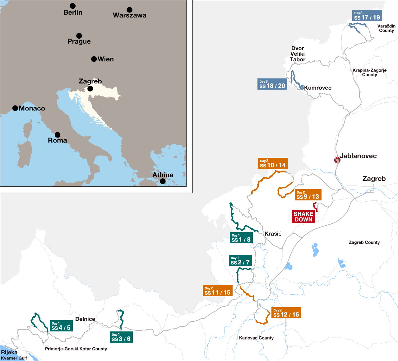 Map Croatia Rally 2024