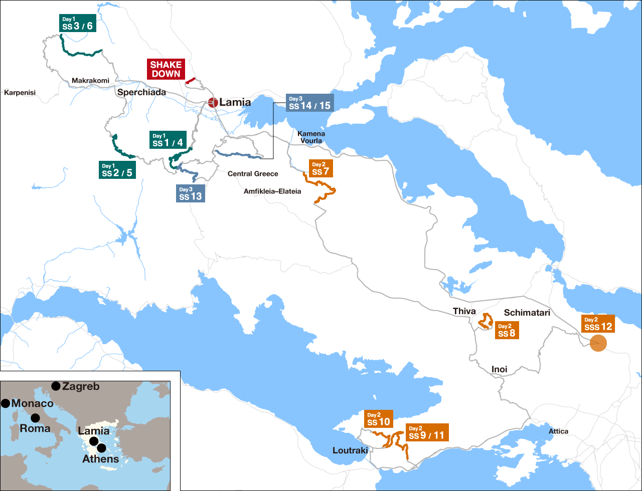 Map Acropolis Rally Greece 2024