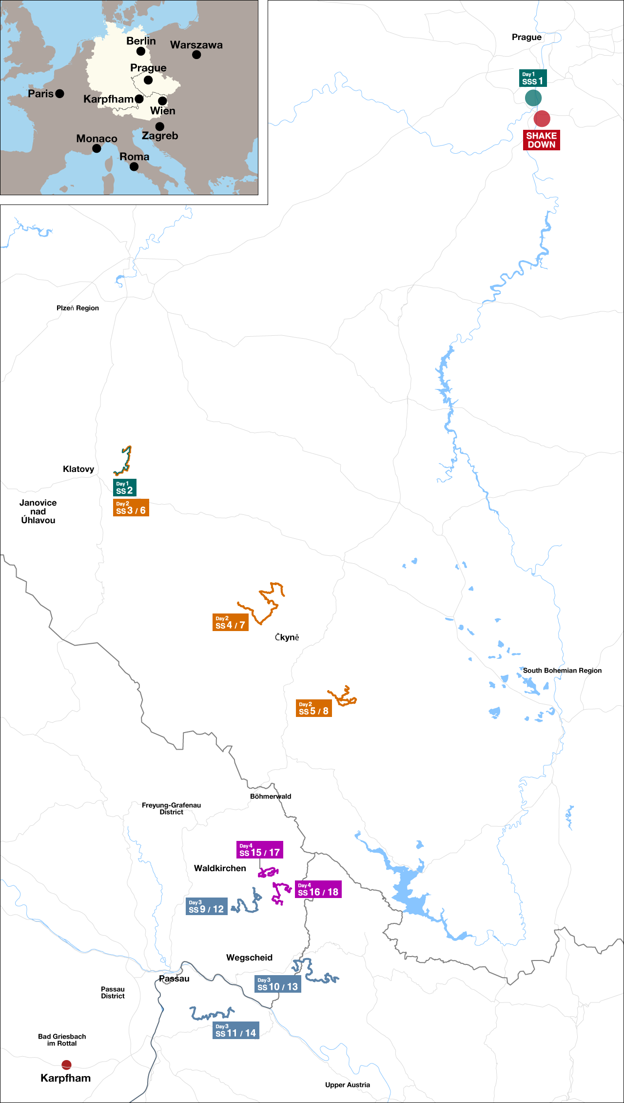 Map Central European Rally 2024