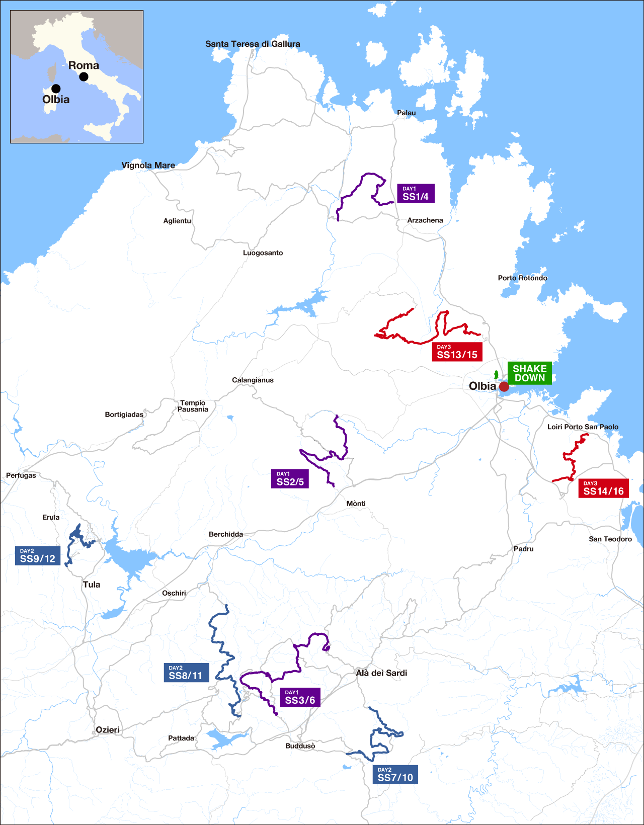Map Rally Italia Sardegna 2025