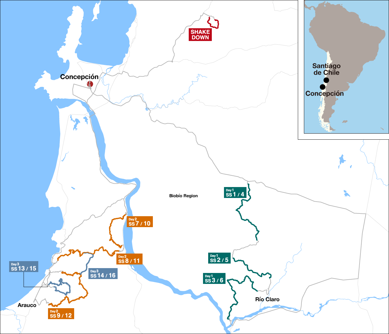 Map Rally Chile 2025