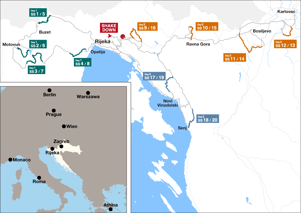 Map Croatia Rally 2026