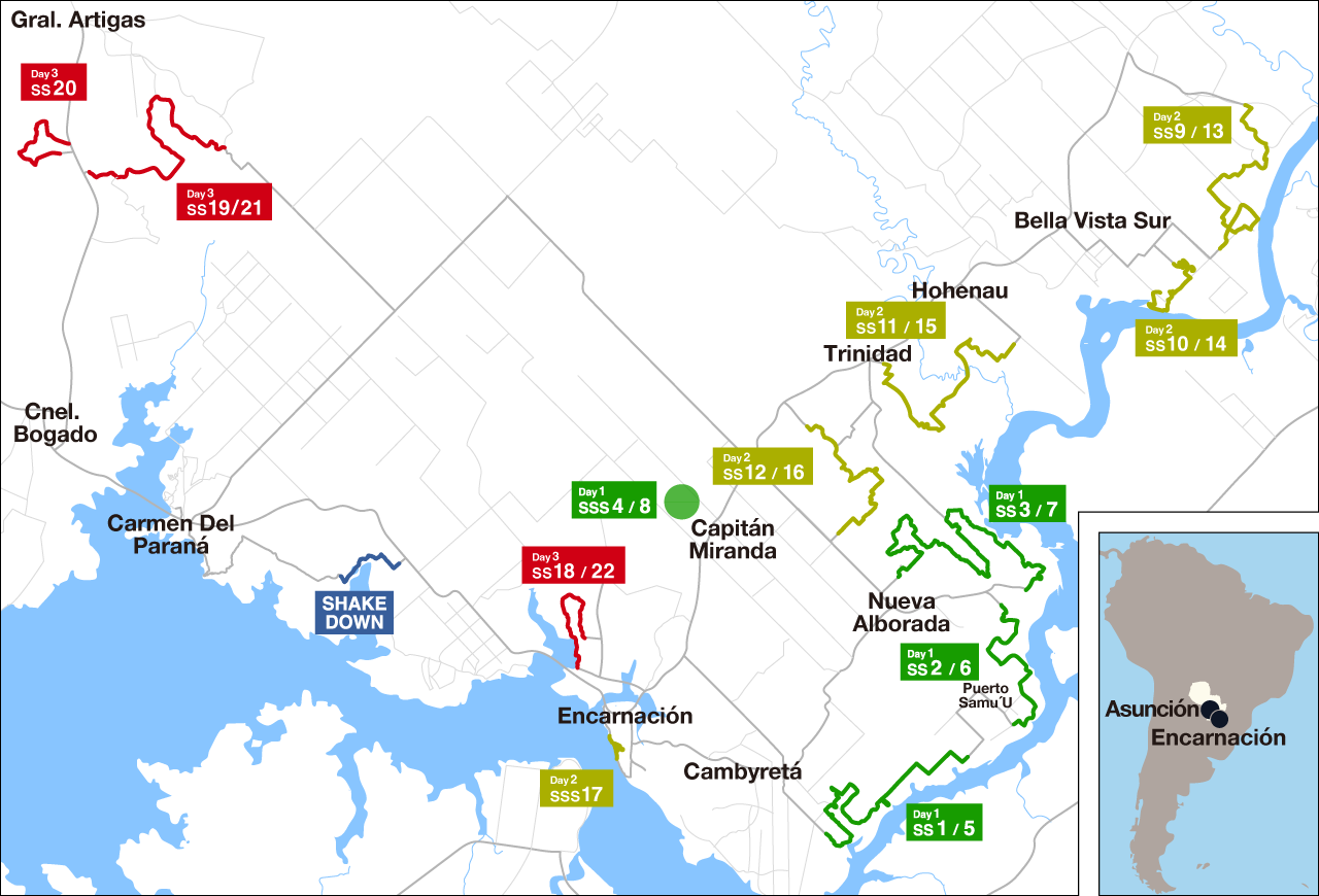 Map Rally del Paraguay 2026