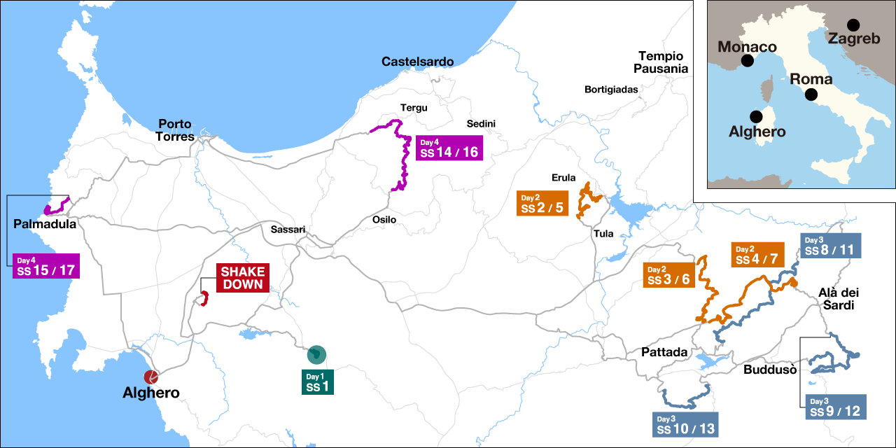 Map Rally Italia Sardegna 2026