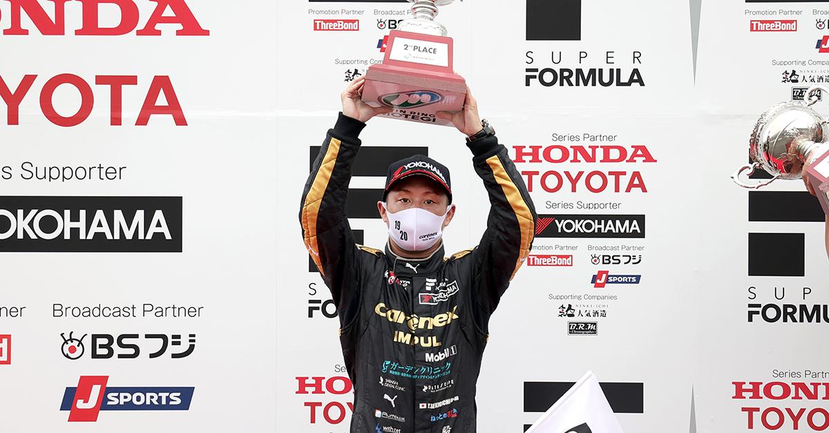 2位に入り2戦連続表彰台を獲得した関口雄飛(carenex TEAM IMPUL)