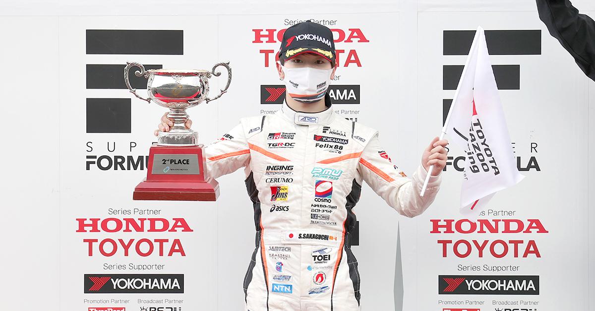 今季2度目の2位表彰台を獲得した阪口 晴南（P.MU/CERUMO・INGING）
