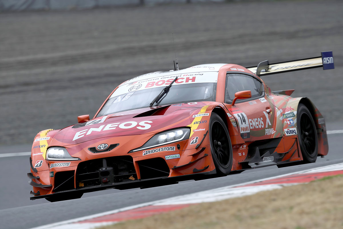 2位表彰台を獲得した大嶋和也／福住仁嶺組 ENEOS X PRIME GR Supra 14号車