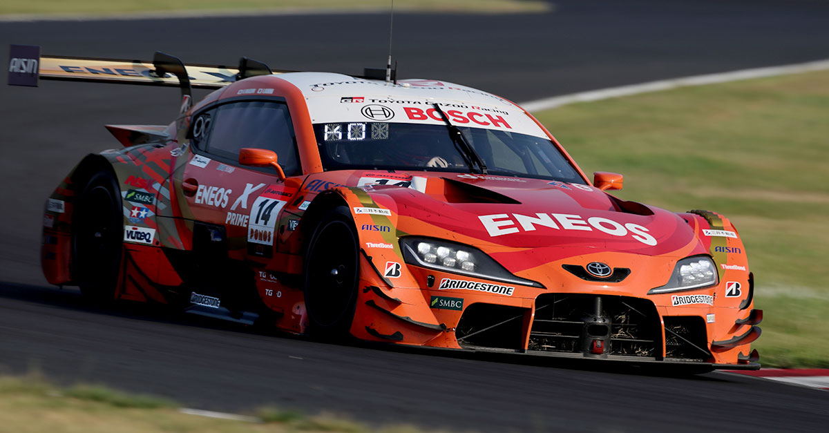 2位表彰台を獲得した大嶋和也/福住仁嶺組 ENEOS X PRIME GR Supra 14号車