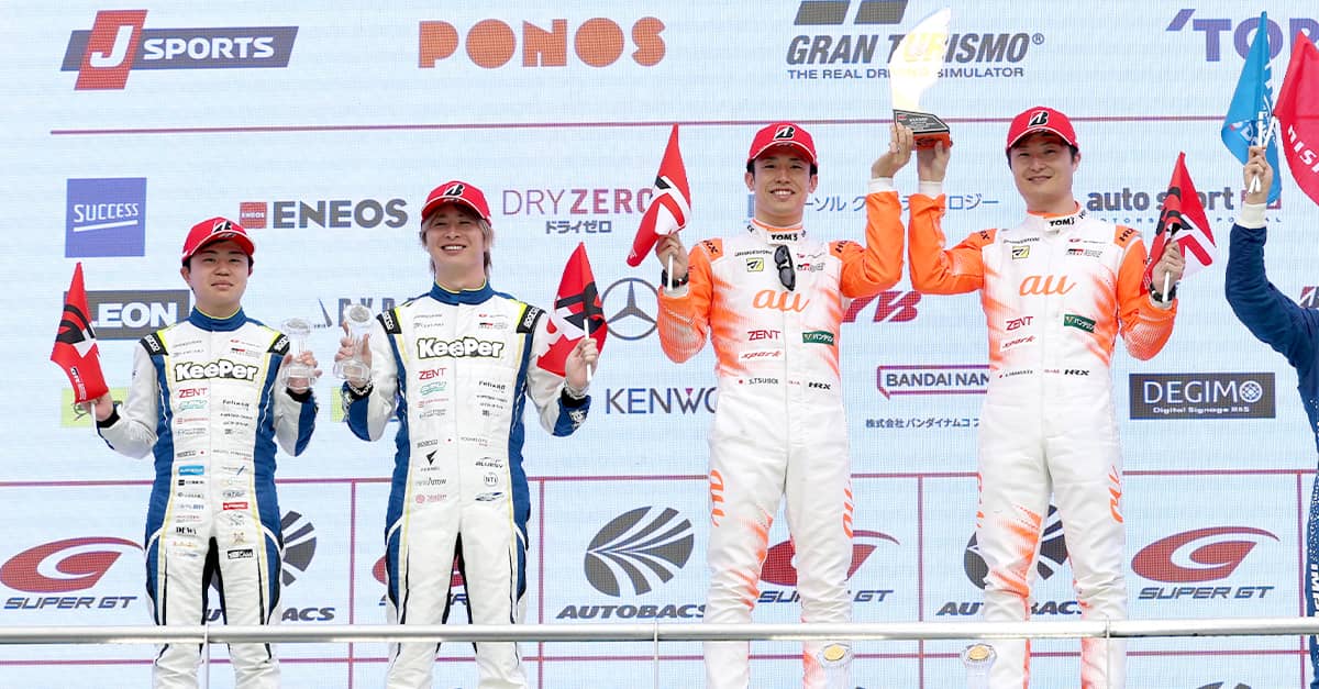 坪井／山下組は開幕戦岡山で3年連続勝利 大湯／小林組が2位、小林利徠斗はデビュー戦表彰台