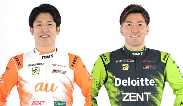 ドライバートークショーに参加する坪井 翔選手／笹原 右京選手
