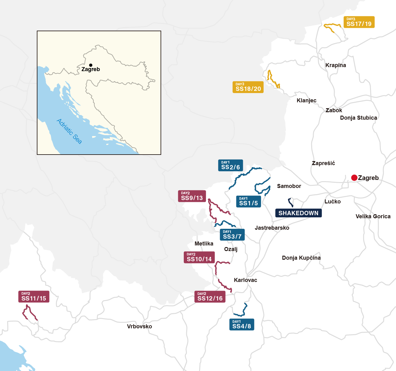 2022年クロアチア・ラリー　Map