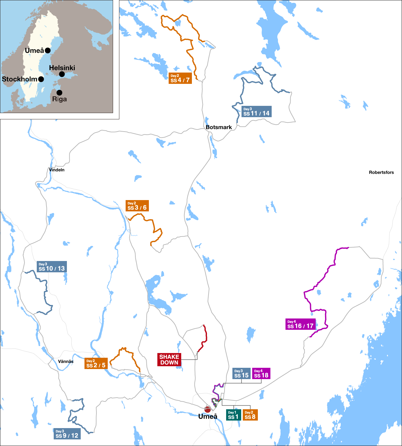 2024年ラリー・スウェーデン　Map