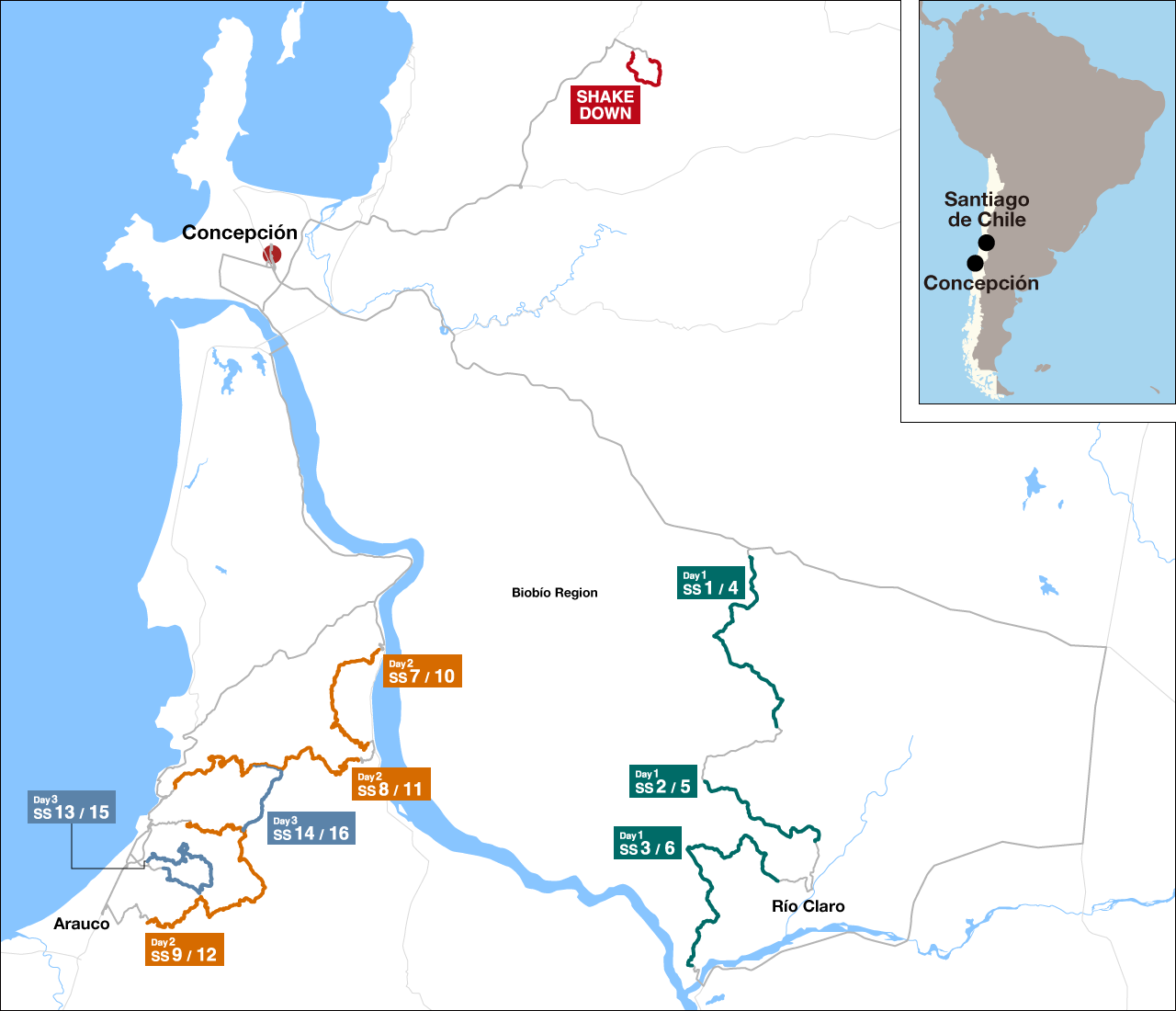 2024年ラリー・チリ・ビオビオ　Map
