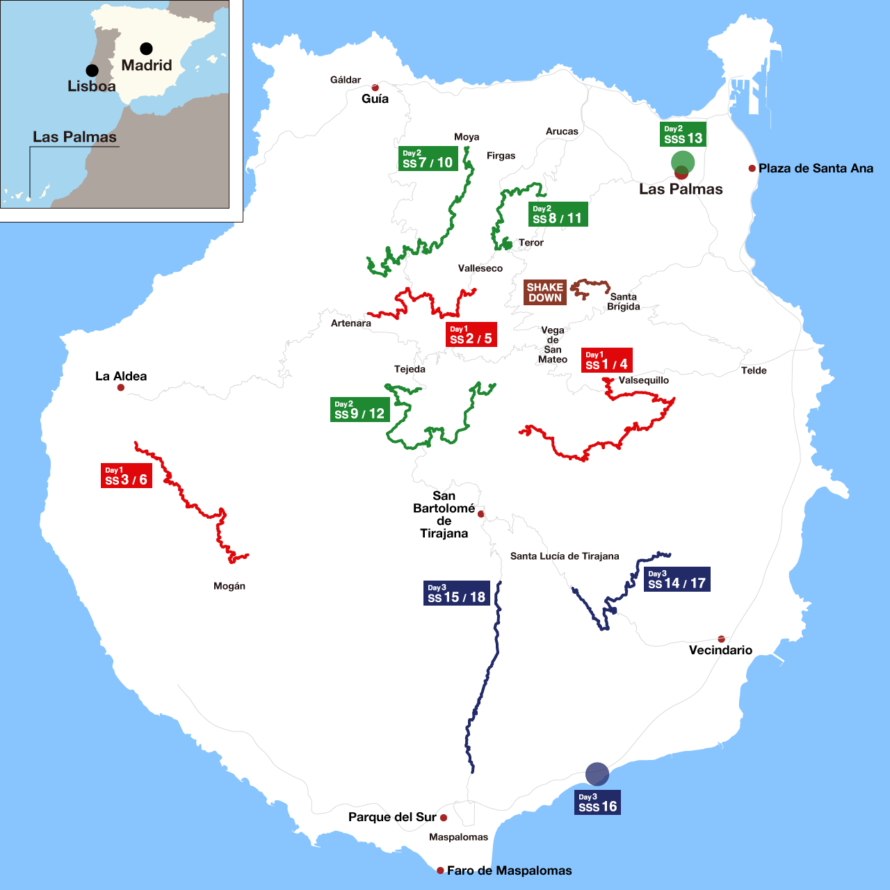 WRC 第4戦 ラリー・イスラス・カナリアス 2025 マップ