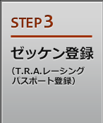 STEP3 ゼッケン登録（T.R.A.レーシングパスポート登録）