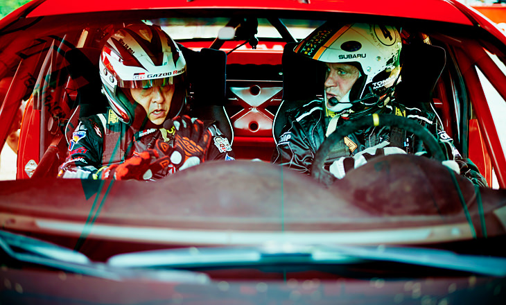 Toyota President Akio Toyoda and Tommi Mäkinen