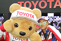 トヨタ くま吉 TOYOTA HYBRIDジャンパーの男性と@ WEC 2015年 第6戦 富士6時間レース