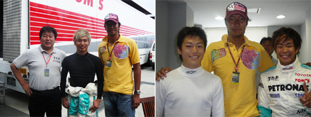 掛川選手は身長191cmの長身選手です。和也君の、向かって左側に居るのはメンタルトレーナーの高妻先生