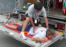 選手の疲れが残らないようにと、レース後などもフィジカルコンディションに気を遣ってくれます