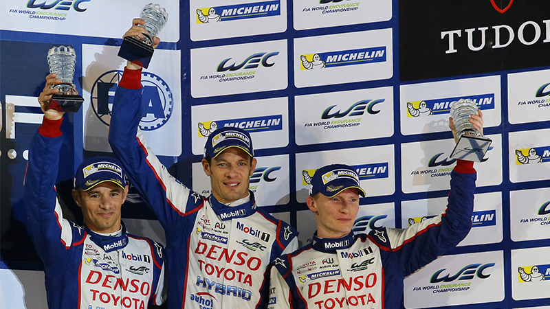 最終戦で3位表彰台を獲得したアレックス・ブルツ、ステファン・サラザン、マイク・コンウェイ