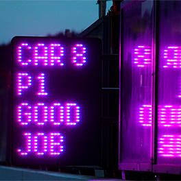 The pit board of CAR 8 P1 GOOD JOB