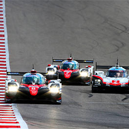 Two TS050 HYBRIDs and Porsche #2 at the Circuit of the Americas