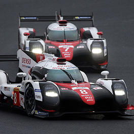 Two TS050 HYBRID at the Fuji speedway