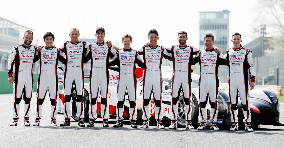 TOYOTA GAZOO Racing's nine drivers with an updated TS050 HYBRID