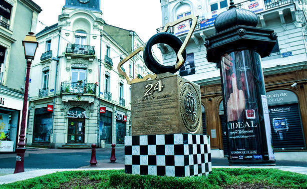 Monument of Le Mans 24 Hours race in old town