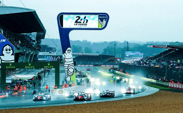 The start of Le Mans 24 Hour race in 2016