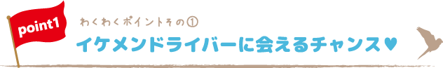 わくわくポイントその①イケメンドライバーに会えるチャンス♥