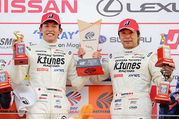 第3戦 鈴鹿でポール・トゥ・ウィンを果たした新田守男／中山雄一組 K-tunes RC F GT3 96号車