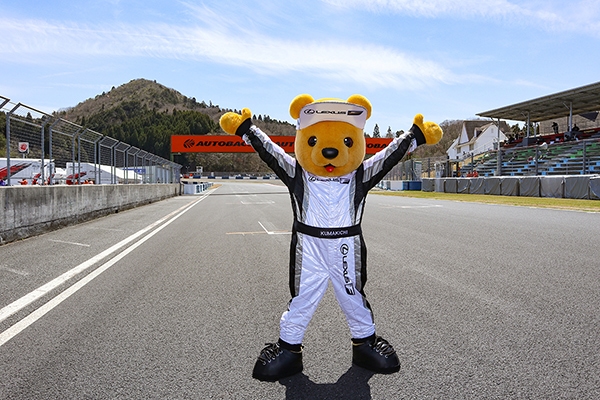 レクサス くま吉 ホームストレート上でポーズ@ SUPER GT 2019年 第1戦（開幕戦）岡山