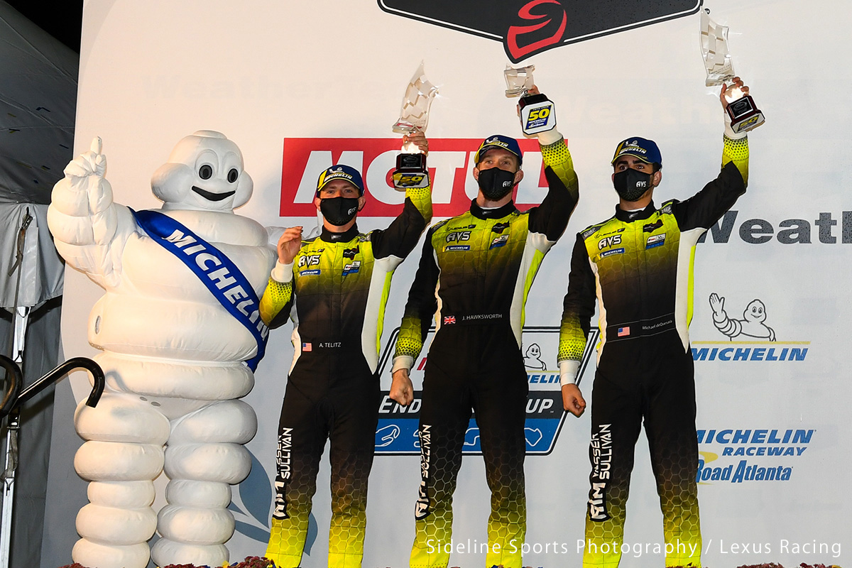 WeatherTech SportsCar Championship第9戦プチ・ル・マンで今季5度目の表彰台フィニッシュを果たしたエイム・バッサー・サリバン 14号車(ジャック・ホークスワース/アーロン・テリッツ/マイケル・デ・ケサダ)